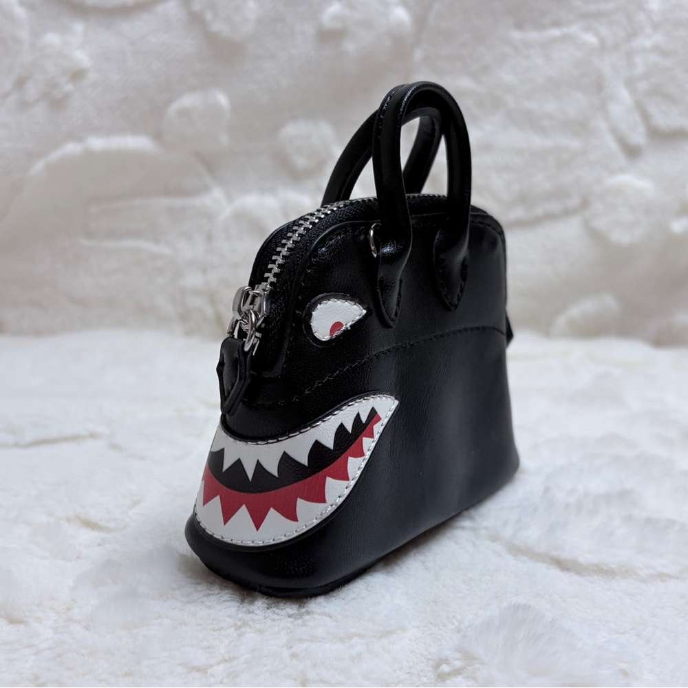 Genuine Swift Leather Snarky Shark Bag Charm - Picture 5 of 13